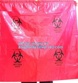 Biohazard Medical Waste Plastic Trash Bag For Hospital, biohazard specimen bag k bag, pharmacy use bags for hospit supplier