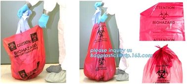 Biohazard Medical Waste Plastic Trash Bag For Hospital, biohazard specimen bag k bag, pharmacy use bags for hospit supplier