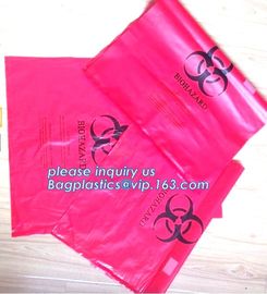 Draw string Biohazard garbage/trash bag for infecciosas/hospital use, biohazardous waste bag, bagplastics, bagease, pac supplier