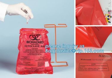 Draw string Biohazard garbage/trash bag for infecciosas/hospital use, biohazardous waste bag, bagplastics, bagease, pac supplier