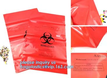 Draw string Biohazard garbage/trash bag for infecciosas/hospital use, biohazardous waste bag, bagplastics, bagease, pac supplier