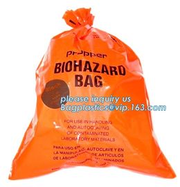 Draw string Biohazard garbage/trash bag for infecciosas/hospital use, biohazardous waste bag, bagplastics, bagease, pac supplier