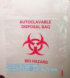 Medical consumables biohazard waste disposal supplies, LDPE plastic medical autoclave bags, Biohazard waste disposal bag supplier