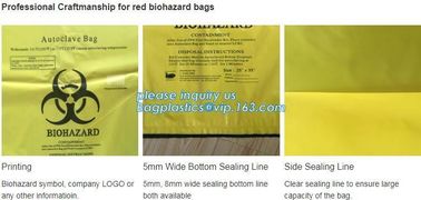 Red bag, yellow medical biohazard waste bag, hospital biohazard medical waste, autoclavable infectious waste poly bag supplier