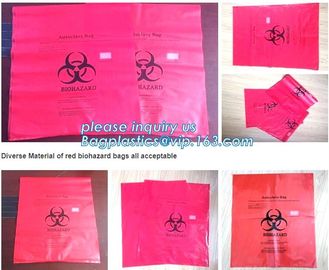 Red bag, yellow medical biohazard waste bag, hospital biohazard medical waste, autoclavable infectious waste poly bag supplier