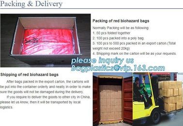 Red bag, yellow medical biohazard waste bag, hospital biohazard medical waste, autoclavable infectious waste poly bag supplier