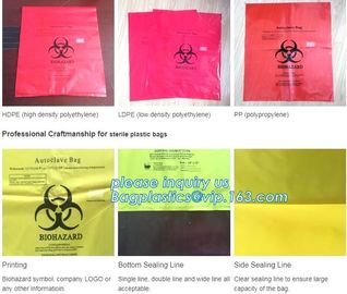 Biohazardous Bags with Custom Printed for Laboratory Used, disposable Polypropylene Autoclavable Biohazard Bag, bagease supplier