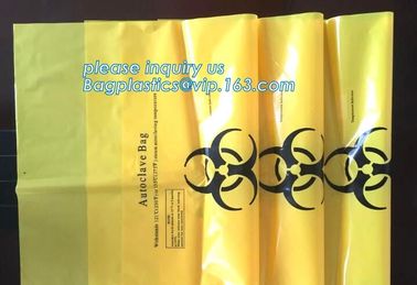 Biohazard medical waste bag yellow plastic draw tape bag, promotional medical bags, madical biohazard bags, bagplastics supplier