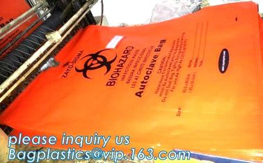 Biohazard medical waste bag yellow plastic draw tape bag, promotional medical bags, madical biohazard bags, bagplastics supplier