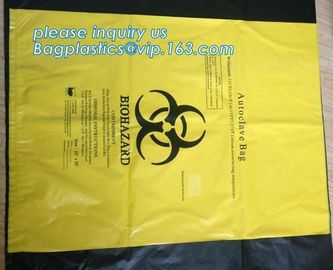 Biohazard medical waste bag yellow plastic draw tape bag, promotional medical bags, madical biohazard bags, bagplastics supplier