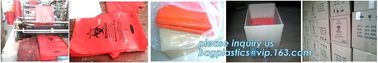 Biohazard Bag Linear Low Density, Red Isolation Infectious Waste Bag, Zip-Closure Biohazard Specimen Bags, bagplastics supplier