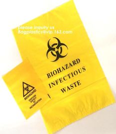 Clinical biohazard waste bags, disposable plastic medical biohazard bag, Medical Waste Disposal Bag for Hospital Garbage supplier