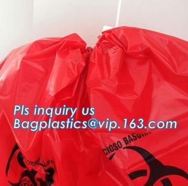 HDPE/LDPE/PP autoclave bags medical garbage bag for biohazard waste, yellow with printing medical biohazard waste bag supplier