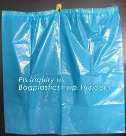 Disposable biohazard infectious plastic drawstring medical waste bag, Promotional mini biohazard drawstring packaging ba supplier