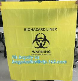 Disposable biohazard infectious plastic drawstring medical waste bag, Promotional mini biohazard drawstring packaging ba supplier