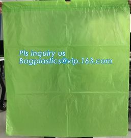 Cheap Medical Drawstring Biohazard Waste Bags, HDPE/LDPE drawstring type biohazard waste garbage bag, DRAWTAPE BAGS PAC supplier