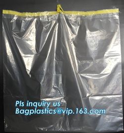 Cheap Medical Drawstring Biohazard Waste Bags, HDPE/LDPE drawstring type biohazard waste garbage bag, DRAWTAPE BAGS PAC supplier