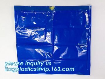 100% LDPE Biohazardous Waste Bag Resist Tears with PP drawstring, biohazard garbage bag garbage bags heavy duty plastic supplier