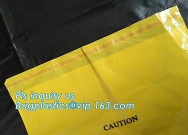 Adhensive tape bag, self seal bagsYellow/red/black biohazard infectious/medical waste bag/liner with drawcord/drawstring supplier