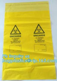 Adhensive tape bag, self seal bagsYellow/red/black biohazard infectious/medical waste bag/liner with drawcord/drawstring supplier