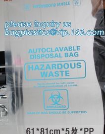 Disposable biodegradable Biohazard garbage bag, infectious emergency autoclavable biohazard bag on roll, bagplastics, pa supplier