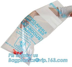 Disposable biodegradable Biohazard garbage bag, infectious emergency autoclavable biohazard bag on roll, bagplastics, pa supplier