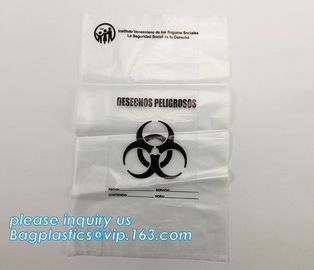 60 micron clear LDPE plastic cotton draw string garbage biohazard bag, Custom printed compostable flat on roll trash bag supplier