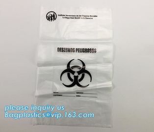 Disposable biodegradable Biohazard garbage bag, infectious emergency autoclavable biohazard bag on roll, bagplastics, pa supplier