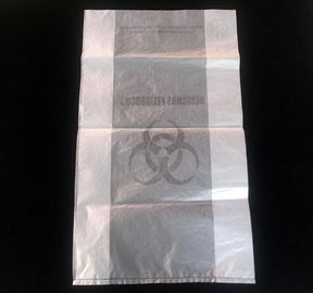 60 micron clear LDPE plastic cotton draw string garbage biohazard bag, Custom printed compostable flat on roll trash bag supplier