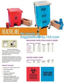 Color Custom Super Large Biohazard Waste Bag, Biohazard Collection Bags/Custom Colored sterile medical bags bags for Lab supplier