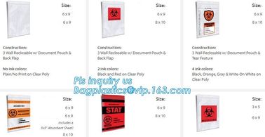 Color Custom Super Large Biohazard Waste Bag, Biohazard Collection Bags/Custom Colored sterile medical bags bags for Lab supplier