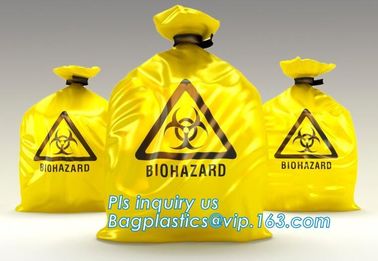 Color Custom Super Large Biohazard Waste Bag, Biohazard Collection Bags/Custom Colored sterile medical bags bags for Lab supplier