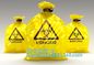 Colored medical waste bags biohazard garbage plastic bags on roll with warning logo, Flat top recycling colored biohazar supplier