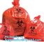 Colored medical waste bags biohazard garbage plastic bags on roll with warning logo, Flat top recycling colored biohazar supplier