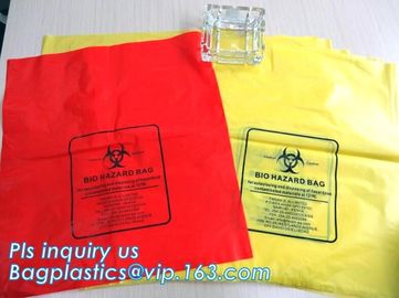 Medical biohazard bag PE safety red color waste bags for medical, biohazard trash bag on roll with cheap price, bagease supplier