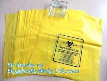 Medical biohazard bag PE safety red color waste bags for medical, biohazard trash bag on roll with cheap price, bagease supplier