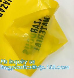 Medical biohazard bag PE safety red color waste bags for medical, biohazard trash bag on roll with cheap price, bagease supplier