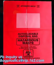 Medical biohazard bag PE safety red color waste bags for medical, biohazard trash bag on roll with cheap price, bagease supplier