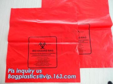 Medical biohazard bag PE safety red color waste bags for medical, biohazard trash bag on roll with cheap price, bagease supplier