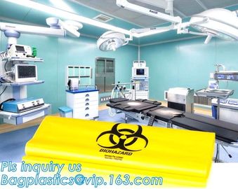 Medical biohazard bag PE safety red color waste bags for medical, biohazard trash bag on roll with cheap price, bagease supplier