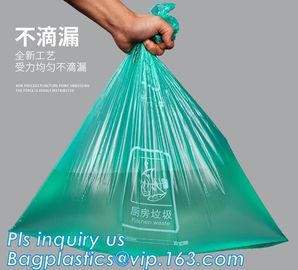 Custom Printed Yellow Biohazard Compost Disposal Plastic Biodegradable Yard Medical Waste Bag, bagplastics, bagease, pac supplier