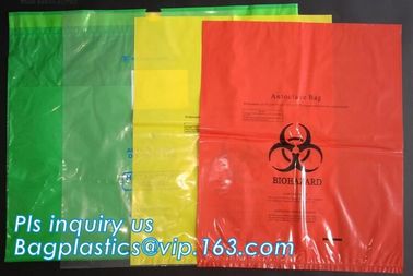 Biohazard disposable medical sterilization retort pouch bags hospital medical waste garbage biohazard bag, bagplastics supplier