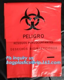 Biohazard disposable medical sterilization retort pouch bags hospital medical waste garbage biohazard bag, bagplastics supplier