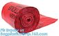 Large Capacity Red Biohazardous Disposal Medical Waste Plastic Trash Bags on Roll, High temperature resistance 120C Bioh supplier