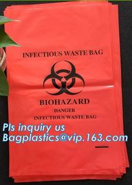 Yellow infectious medical waste disposal plastic bag Biohazard garbage bags, Yellow Waste Bag Disposable Bags For Medica supplier