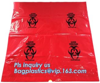 Yellow infectious medical waste disposal plastic bag Biohazard garbage bags, Yellow Waste Bag Disposable Bags For Medica supplier