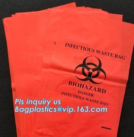 Yellow infectious medical waste disposal plastic bag Biohazard garbage bags, Yellow Waste Bag Disposable Bags For Medica supplier