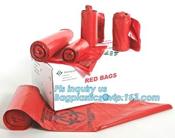 30 Gallon 33&quot; X 40&quot; Red Isolation Infectious Waste Bag / Biohazard Bag High Density 17 Microns - 250 / Case, bagease supplier