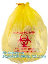 Clinical Waste Bags (Yellow), Heavy Duty Sacks , 17in x 25in (x25), Popular PE/PP biohazard eco bag,garbage bag,plastic supplier