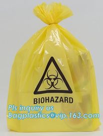 biohazard plastic waste bags clinical disposal bags in yellow color, heavy duty red medical biohazard garbage trash bags supplier